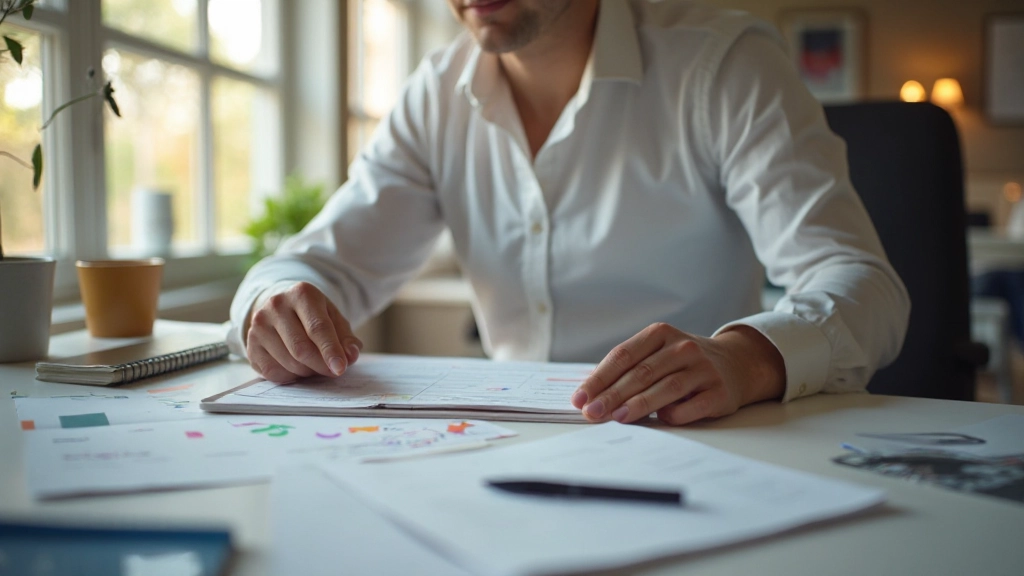 Профессиональное рабочее пространство с доской мотивации и материалами долгосрочного планирования