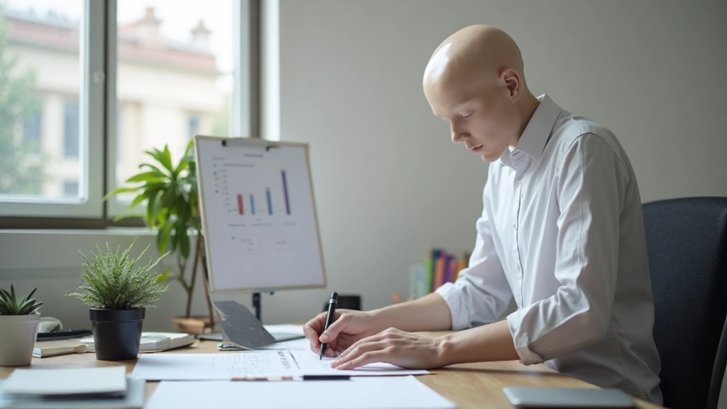 Профессиональное рабочее пространство с доской мотивации и долгосрочными материалами планирования